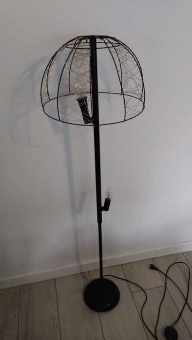 Lampa stojąca czarna Ikea klosz vintage E27 E14 135 cm