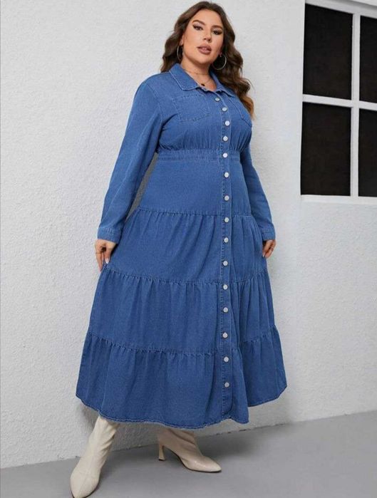 Джинсовое платье размер 3х на наш 56- 58 примерно