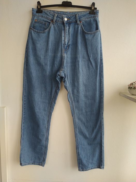 Calças de Ganga H&M, Cintura Alta / Corte Reto - H&M - Tamanho 40