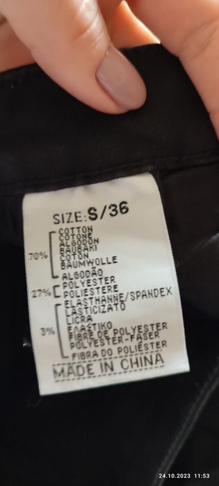 Spodnie jeansy rurki 36