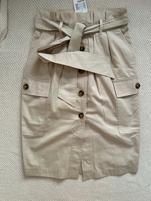 NOWA spódnica z guzikami i wiązaniem H&M 36