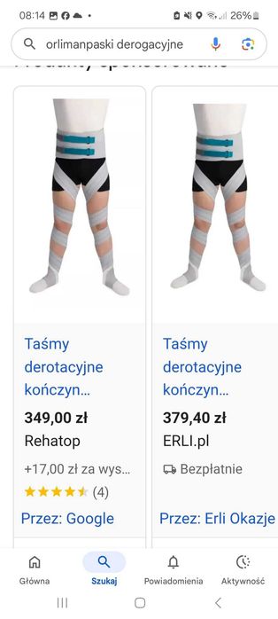 Orliman paski/taśmy derotacyjne dziecięce roz 2