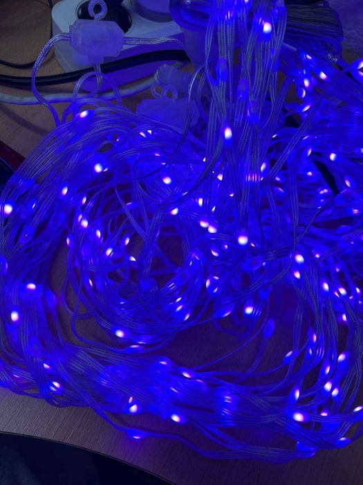 Умная гирлянда штора 2*2 M RGB, управление телефоном или пультом USB