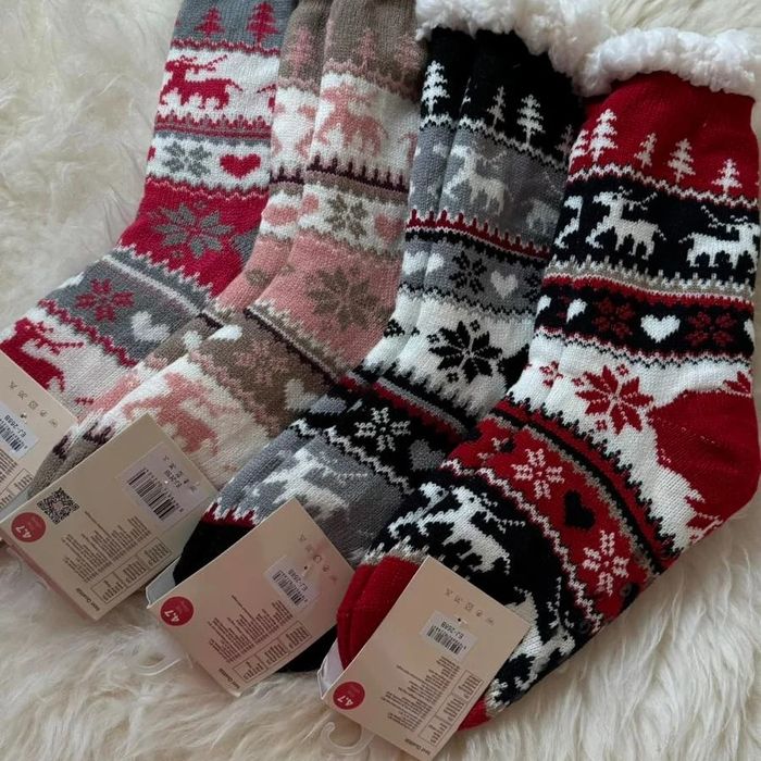 Теплі вовняні шкарпетки на флісі, шерстяні, зимові, в'язані, носки