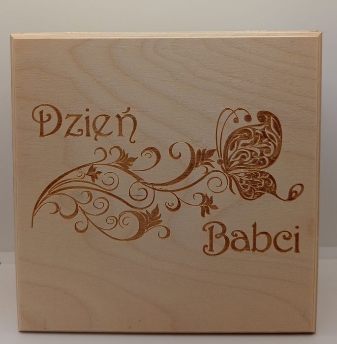 Szkatułka herbaciarka drewniana Dzień Babci