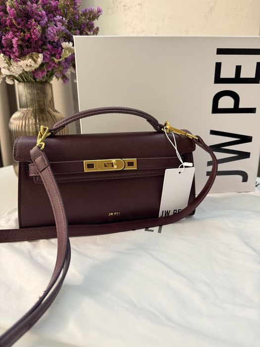 Сумка JW PEI у винному бордовому кольорі
