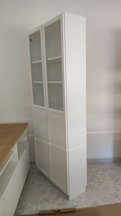 Duas estantes IKEA Billy Oxberg Branca (Já Montada)