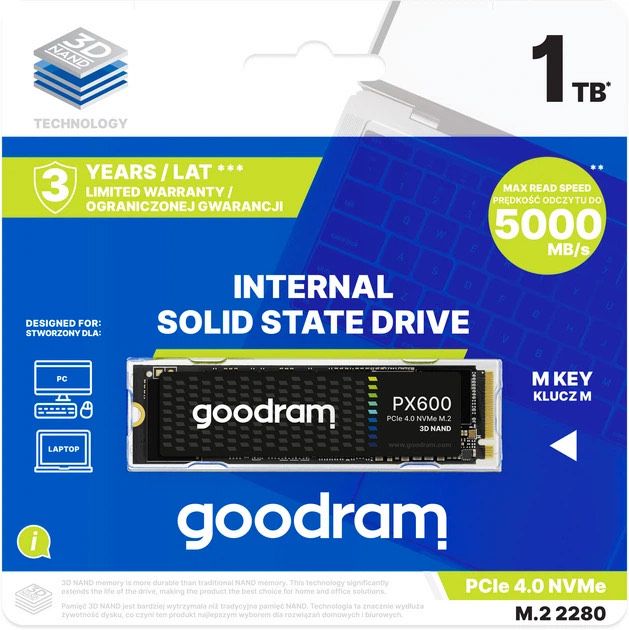 SSD Goodram PX600 1TB M.2 NVMe PCIe 4.0 3D NAND