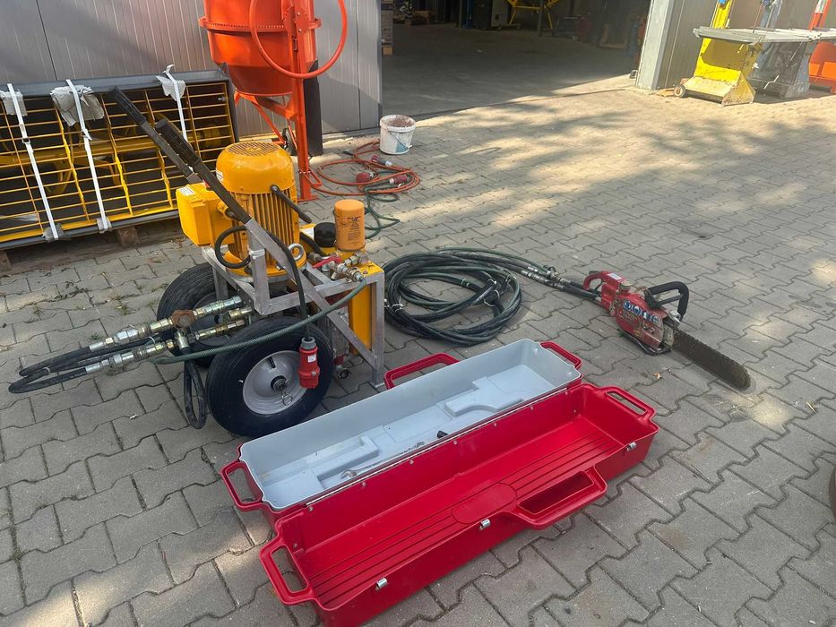 Agregat hydrauliczny CEDIMA HAG-11 + Piła łańcuchowa ICS ścian betonu