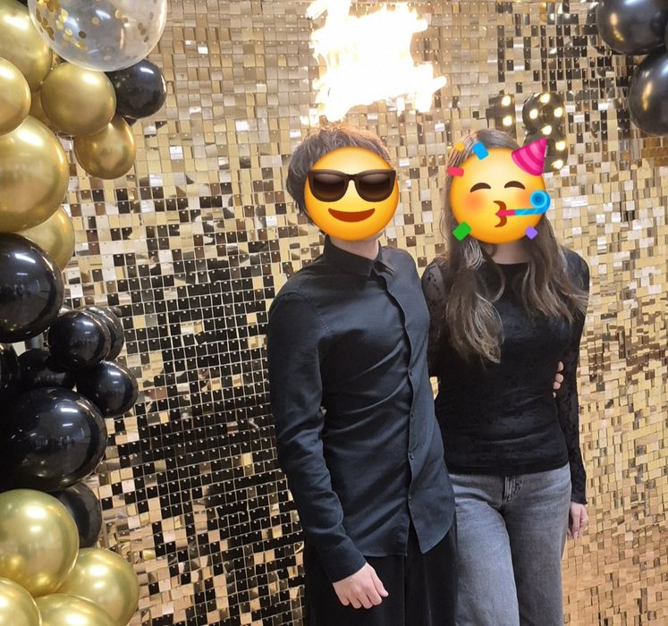 Ścianka cekinowa złota DISCO! 210x210 cm. Piękna.  Wynajem. KRAKÓW .