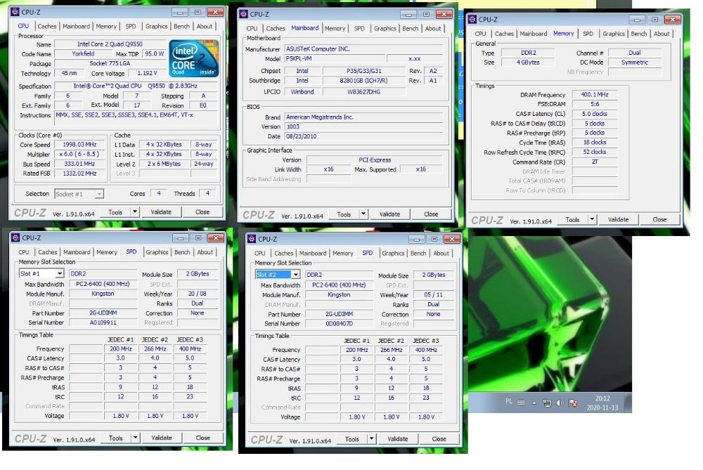 Płyta Asus P5KPL-VM + 4 GB Ram