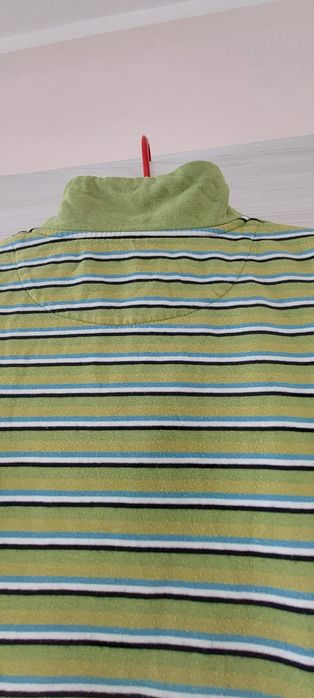 Bluza dresowa zielona w paski vintage S M kitaro bawełna