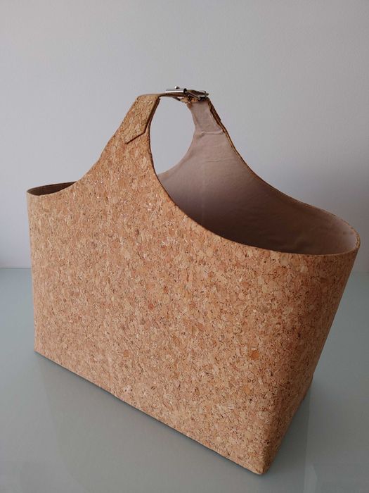 Porta revistas efeito cortiça