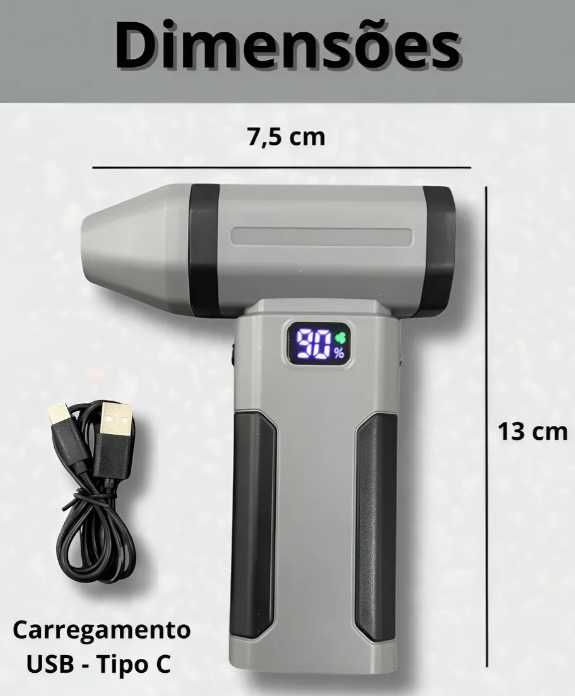 Mini Soprador Ar Secador Turbo Jet Fan Novo