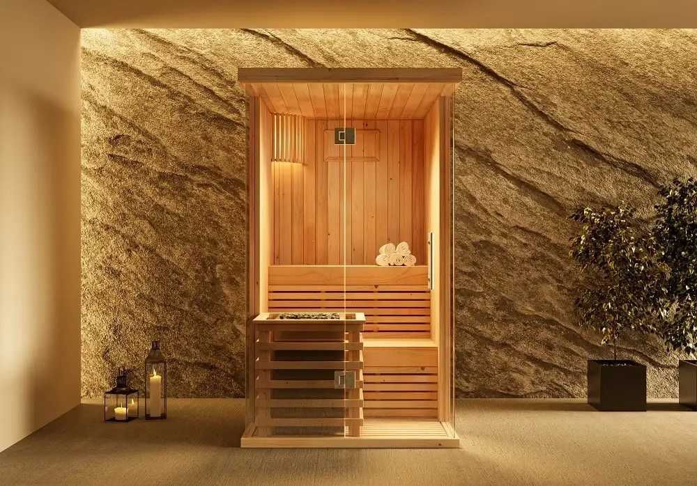 Kompaktowa Przeszklona Sauna Wewnętrzna 2 osobowa nr.1215