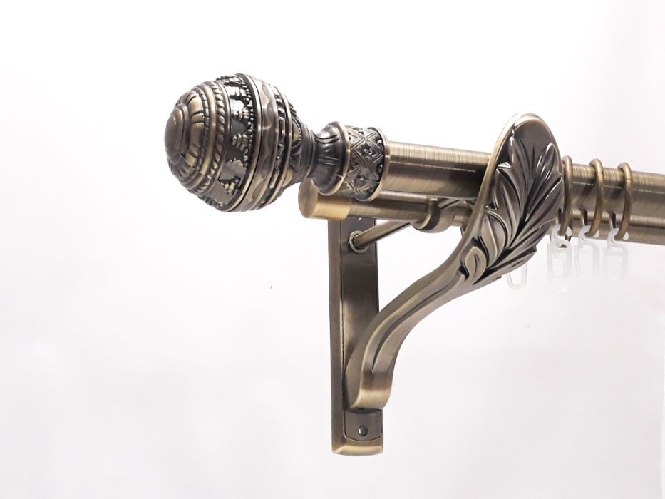 Карниз для штор металевий 25/19мм ретро Арабеска антик 2,00 м