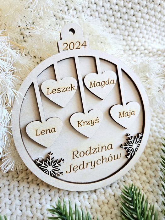 Bombka rodzinna, Bombka z imionami, personalizowanabombka