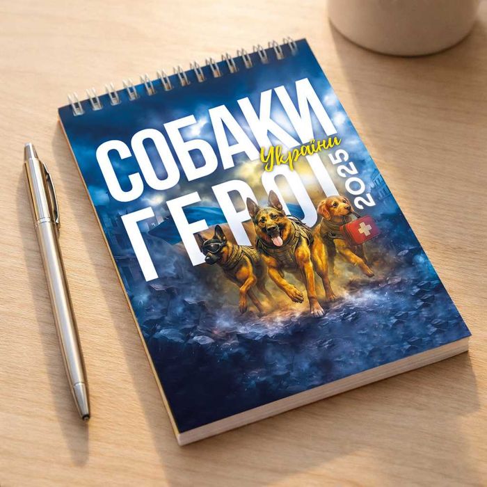 Подарунковий набір Собаки-герої України шопер блокнот календар