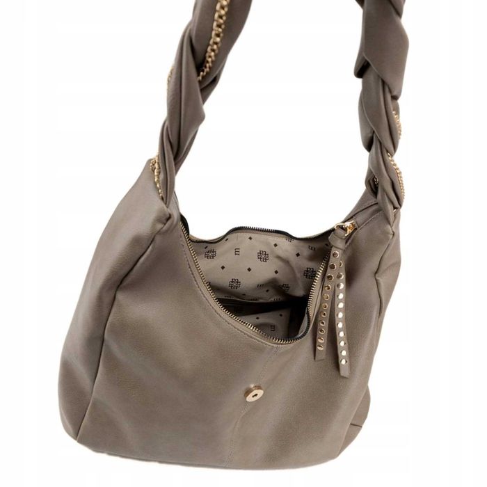 Torebka Monnari damska shopper worek A4 beżowa elegancka BAG5050