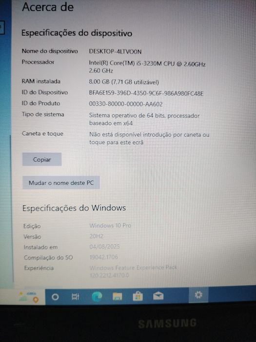 Portátil Samsung NP270E5E, i5 3230,8Gb, SSD 256 GeForce GTX 710