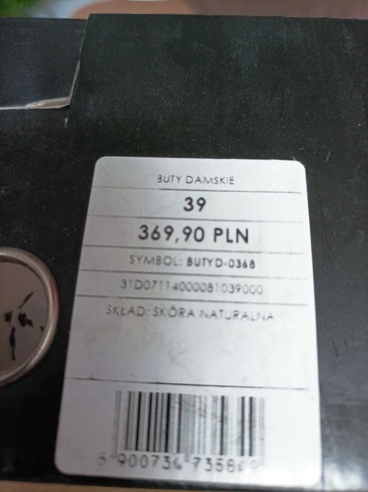 Buty damskie rozmiar 39 ze skóry naturalnej