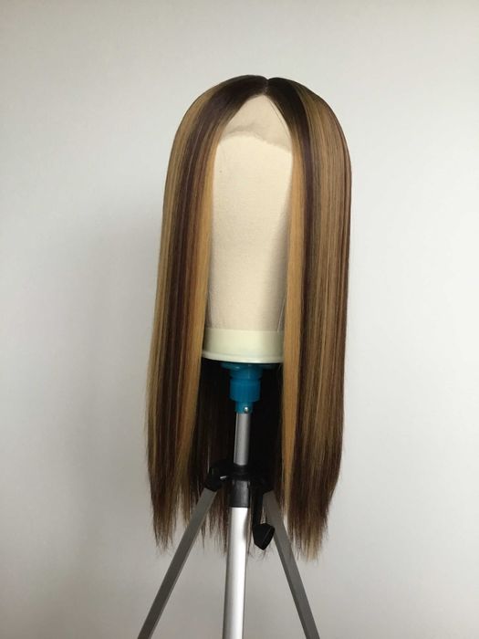 peruka syntetyczna włosy proste baleyage 60 cm