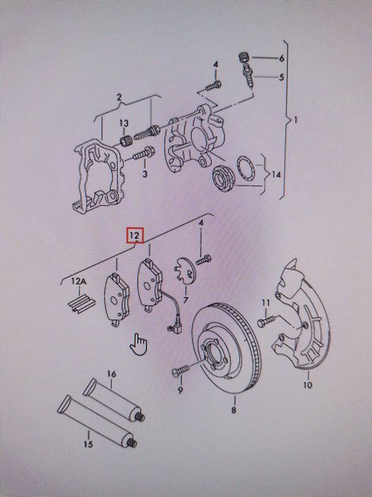 Оригинальные тормозные колодки передние VAG, Skoda, Seat, VW, 288 диск