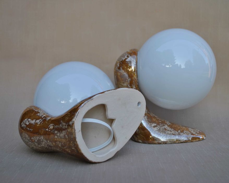 kinkiety 4 sztuki ze szklanymi kloszami