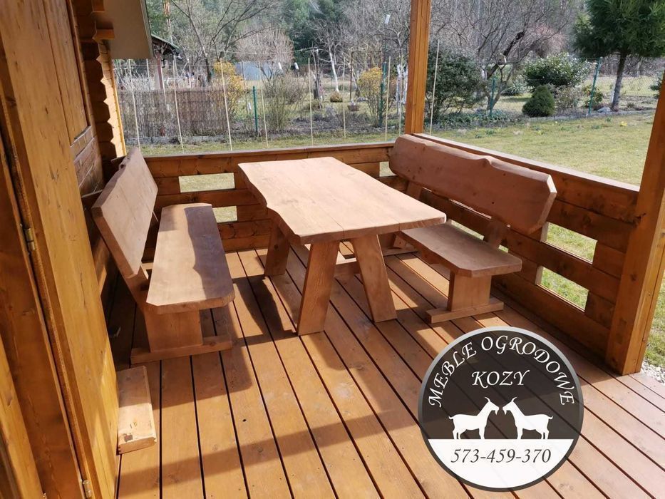 Meble ogrodowe drewniane góralskie biesiadne LITE DREWNO