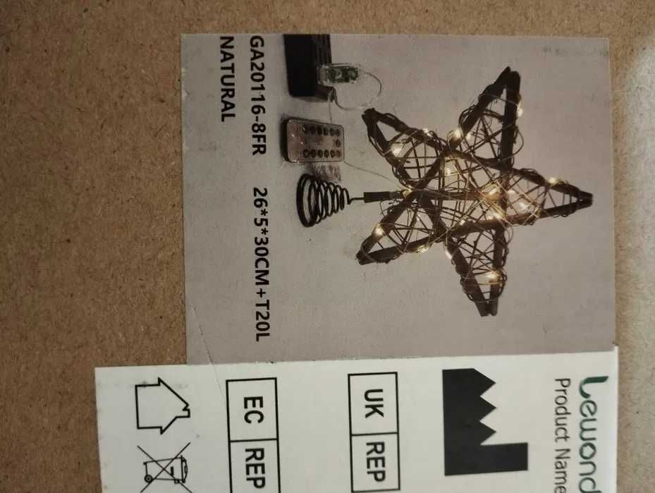 Ozdoba na choinkę czubek pilot USB