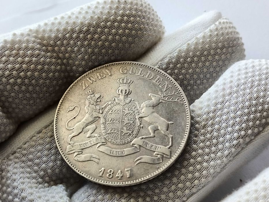 2 Guldeny 1847 Wintenbergia Wilhelm l Srebro