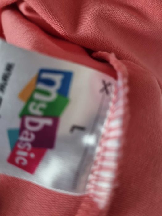 Mybasic Koralowa sukienka z falbanką damska L