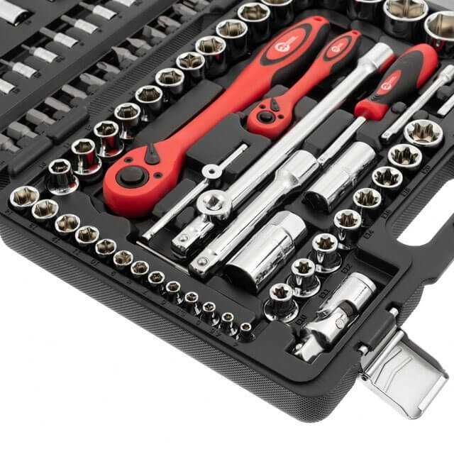 Набір інструментів Cr-V 1/2", 1/4", 108 од. INTERTOOL ET-6108. Новий.