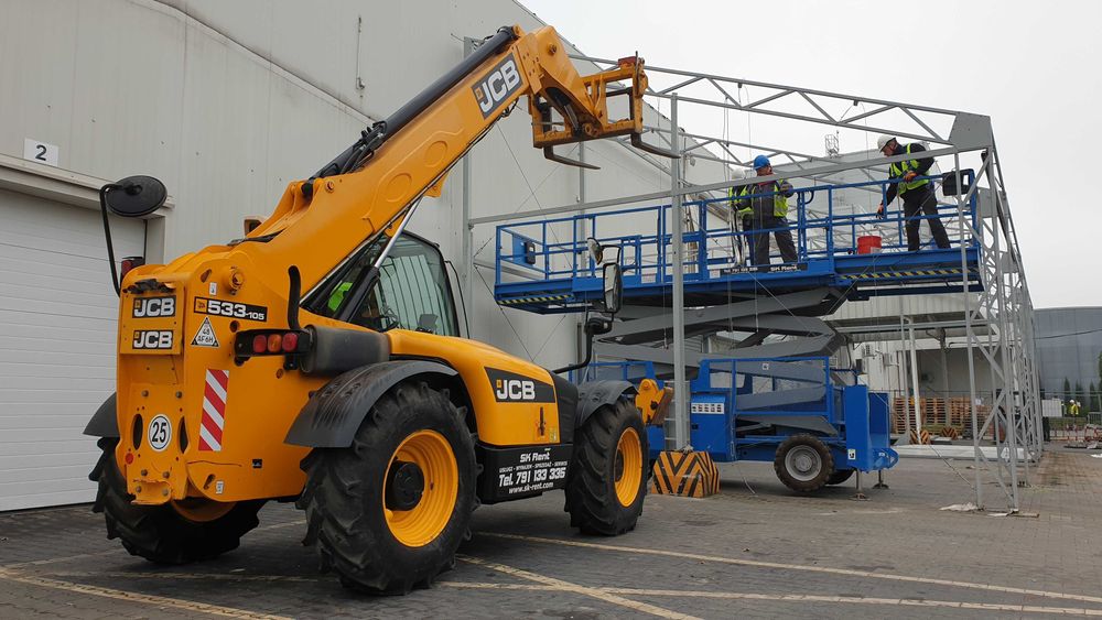 Ładowarka teleskopowa rozładunki usługa wynajem 2,5t do 6t Manitou JCB