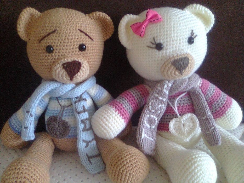MIŚ w szaliczku z imieniem dziecka - na zamówienie - Handmade