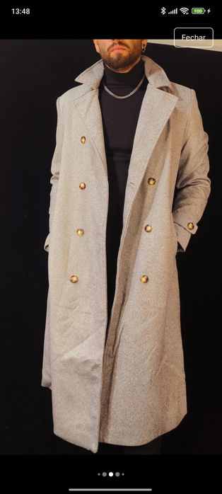 Sobretudo Cinzento N Novo