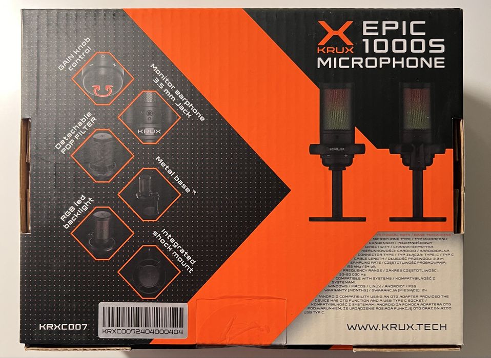 Mikrofon gamingowy KRUX Epic 1000S