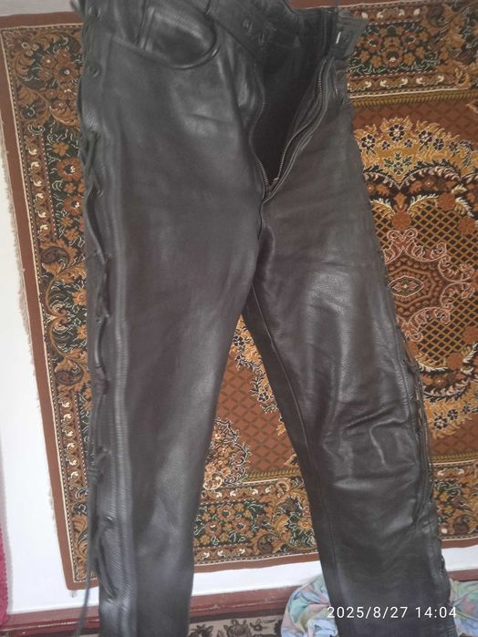 Штани  кожані Байкерські
