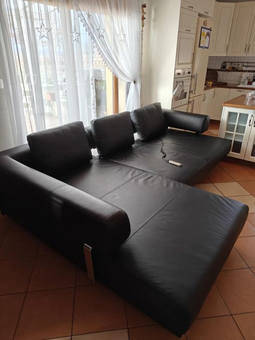 Narożnik skórzany elektrycznie rozsuwany. Ewald Schillig Face. Relax