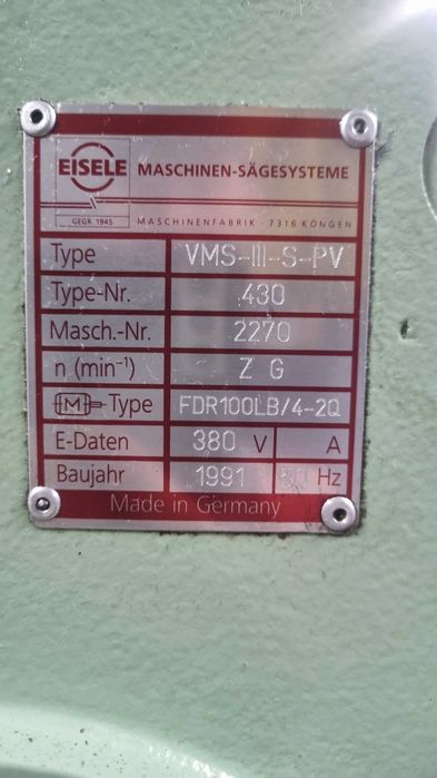 Piła tarczowa na zimno Eisele VMS-3-S-PV 430