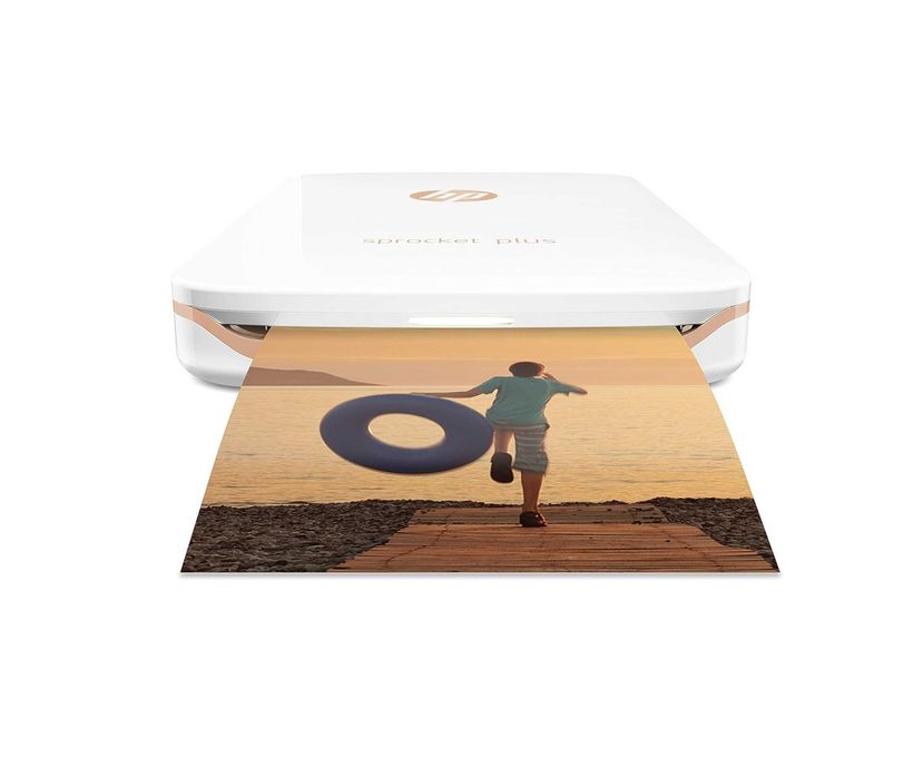 HP Sprocket Plus mobilna drukarka fotograficzna (drukowanie bez atramentu, Bluetooth, 5,8 x 8,7 cm wydruki), biała / RATY