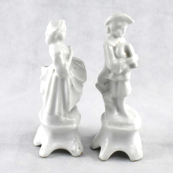 Par de figuras / jarras porcelana Vieux Paris, séc. XIX