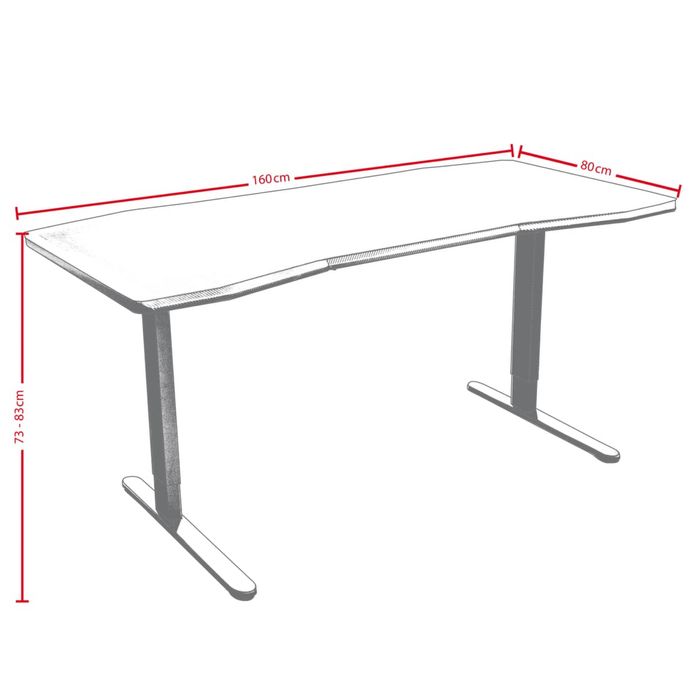 Mesa de Gaming   Nitro Concepts D16M Vermelho Carbono com tapete total da mesa