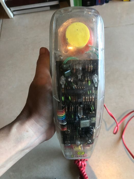 Telefono luminophone vintage de coleção transparente anos 90