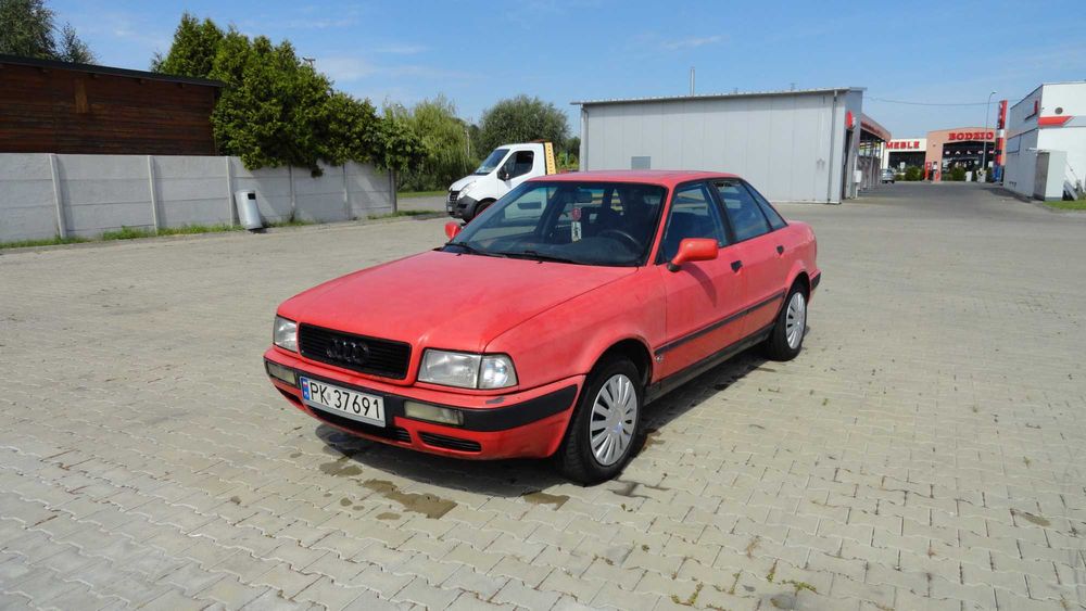 Drzwi lewe przód przednie Audi 80 B4 czerwone