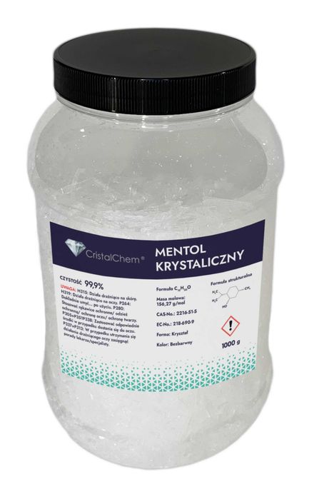 Mentol Krystaliczny 1kg Duże czyste kryształy * Bardzo wydajny*