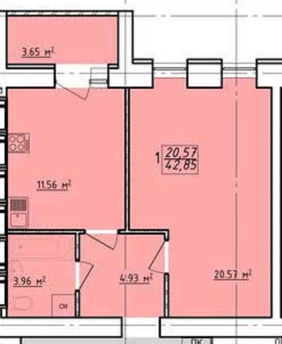 Продам 1-комн квартиру в жилом доме в ЖК ЛЕВАДА  MV
