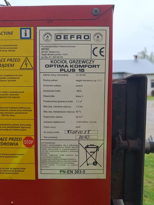 Piec Defro na części
