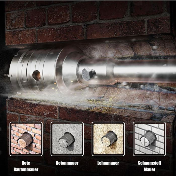 MOXPIFY Otwornica do betonu 105mm SDS Plus + 2 wiertła prowadzące
