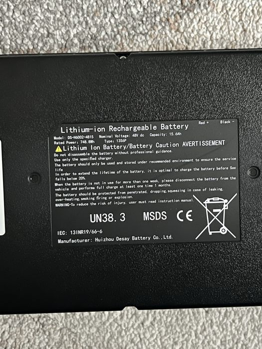 Akumulator Kukirin G2 2025r 48v 15Ah